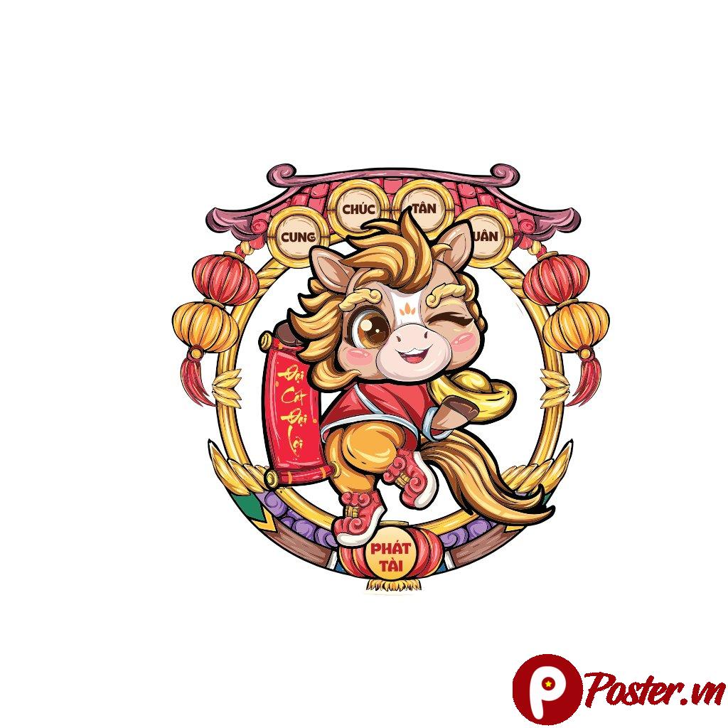 Vector Ngựa Chibi Tài Lộc Đáng Yêu File AI - 1E6fFE8VD71GsFsLS7H1G5uYHtos4Cia6