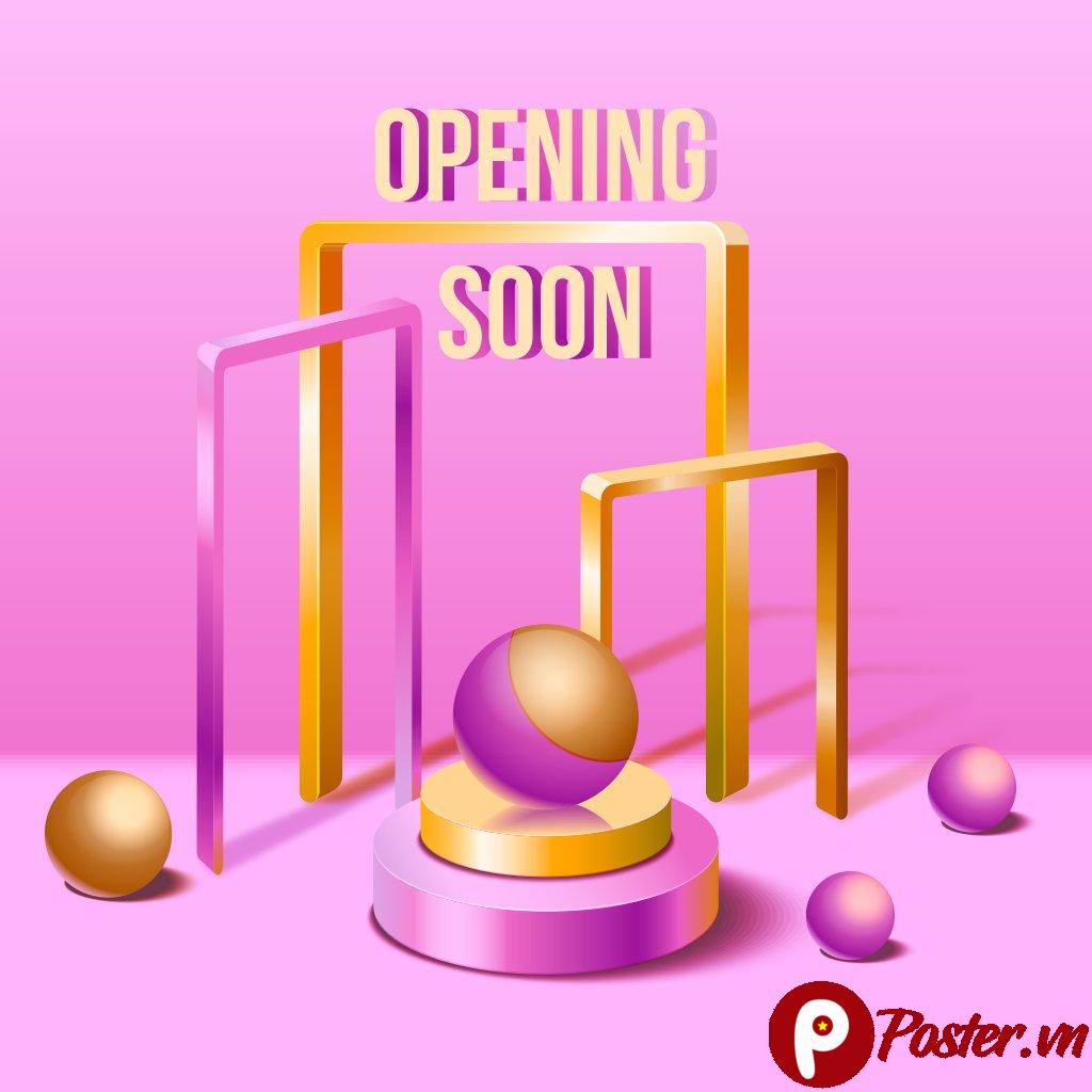 Vector Opening Soon Hiện Đại