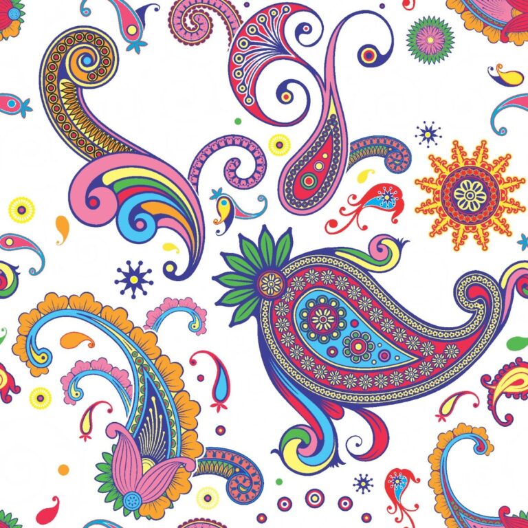 Vector Paisley Đa Sắc Màu