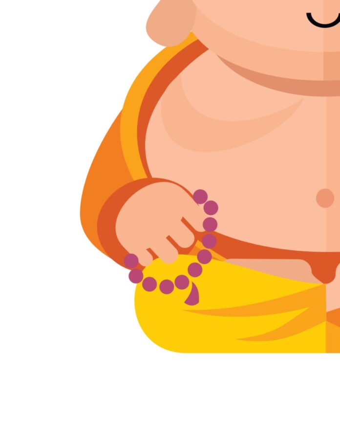 Vector Phật Di Lặc hoạt hình