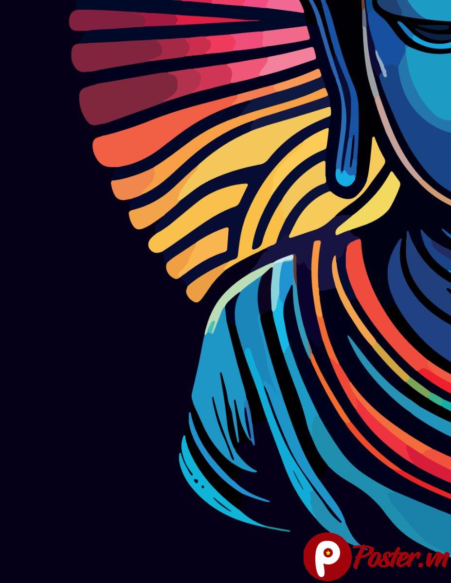 vector Phật giáo đa sắc