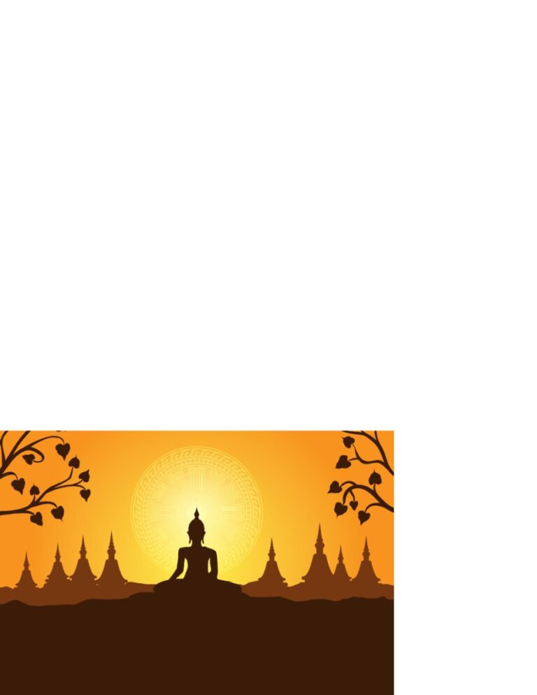 Vector Phật giáo hoàng hôn