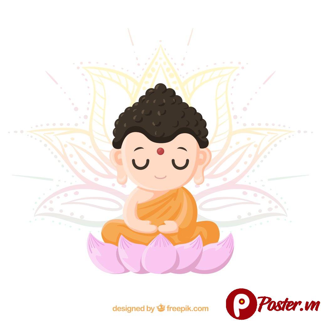Vector Phật giáo hoạt hình dễ thương
