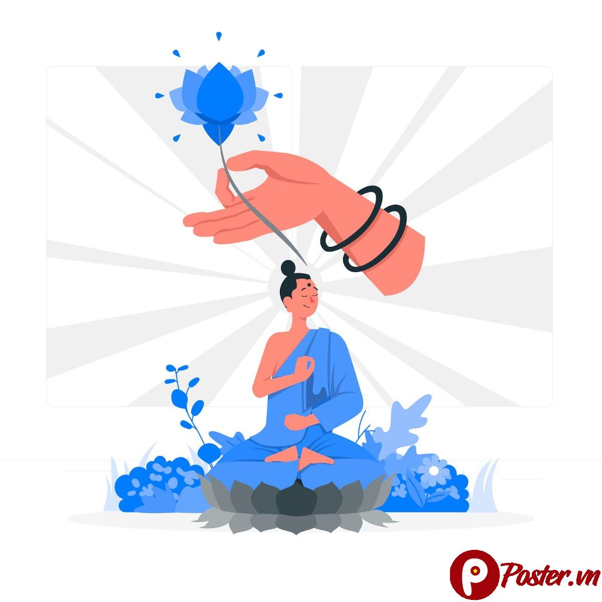 Vector Phật giáo thiền định