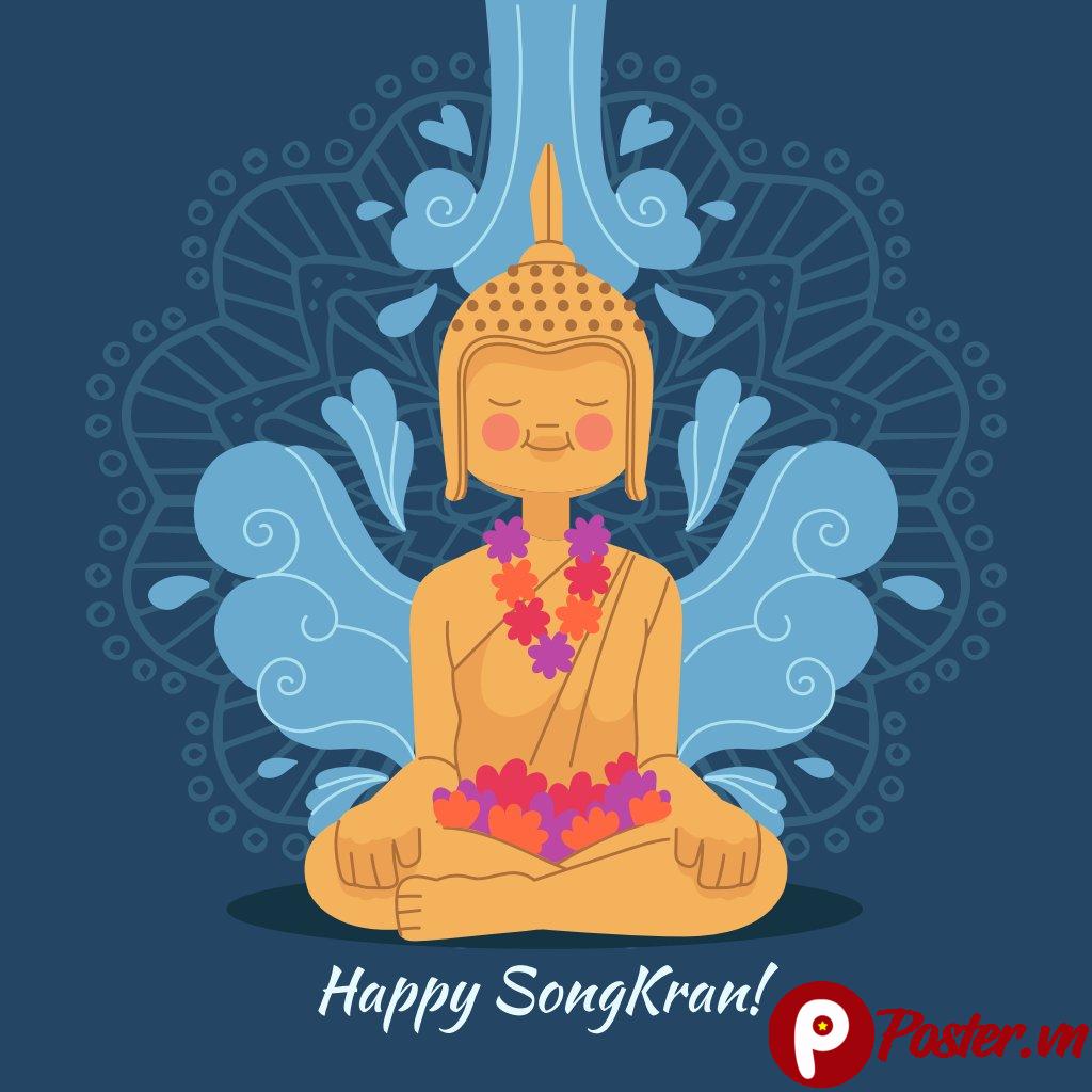 Vector Phật Songkran hoạt hình