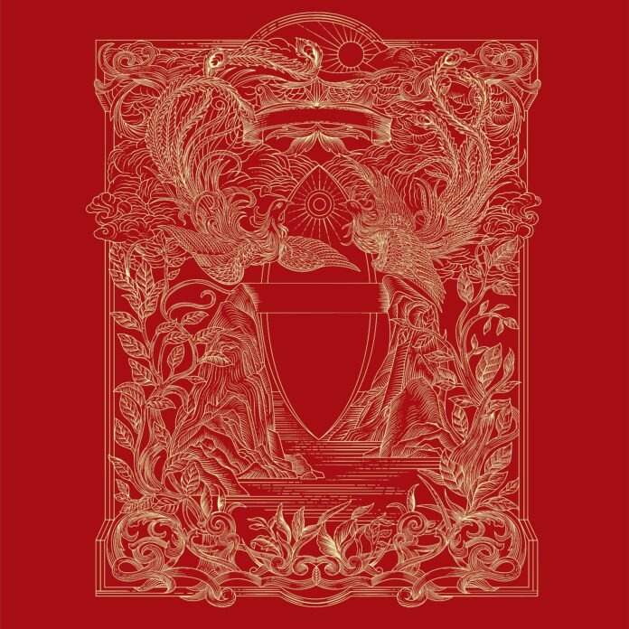 Thiết kế vector Phượng Hoàng Á Đông màu đỏ vàng rực rỡ và uy nghi