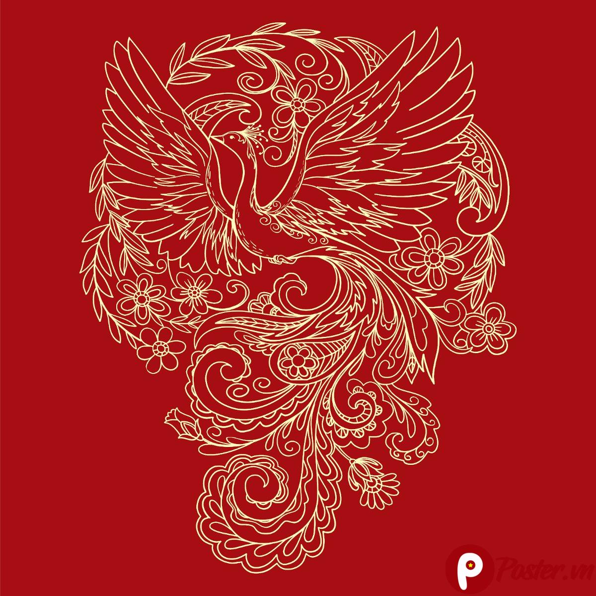 Vector phượng hoàng nghệ thuật