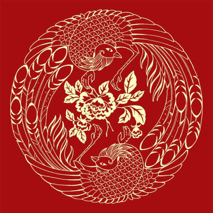 Vector Phượng Hoàng Đỏ Tết