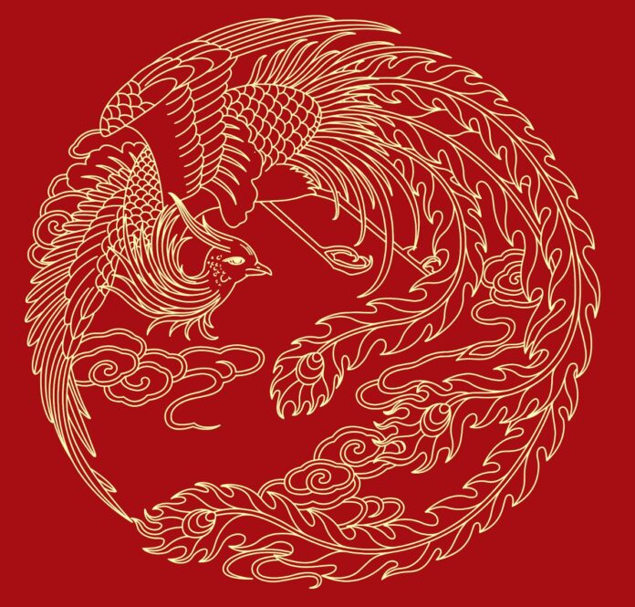 Vector Phượng Hoàng Vàng