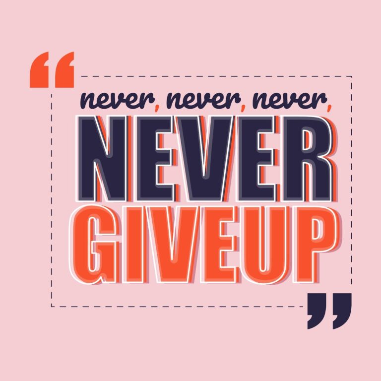 Vector quote Never Give Up