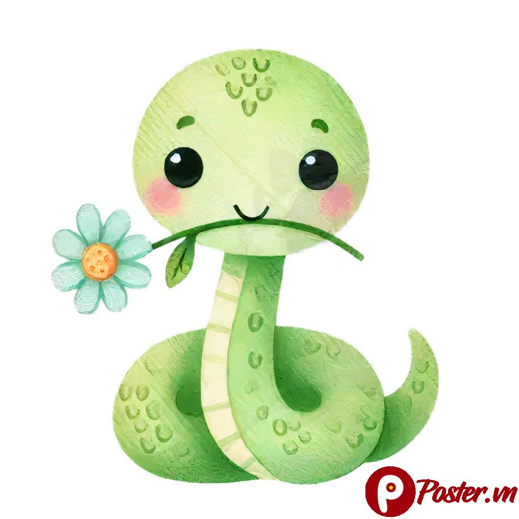 Vector rắn hoạt hình dễ thương