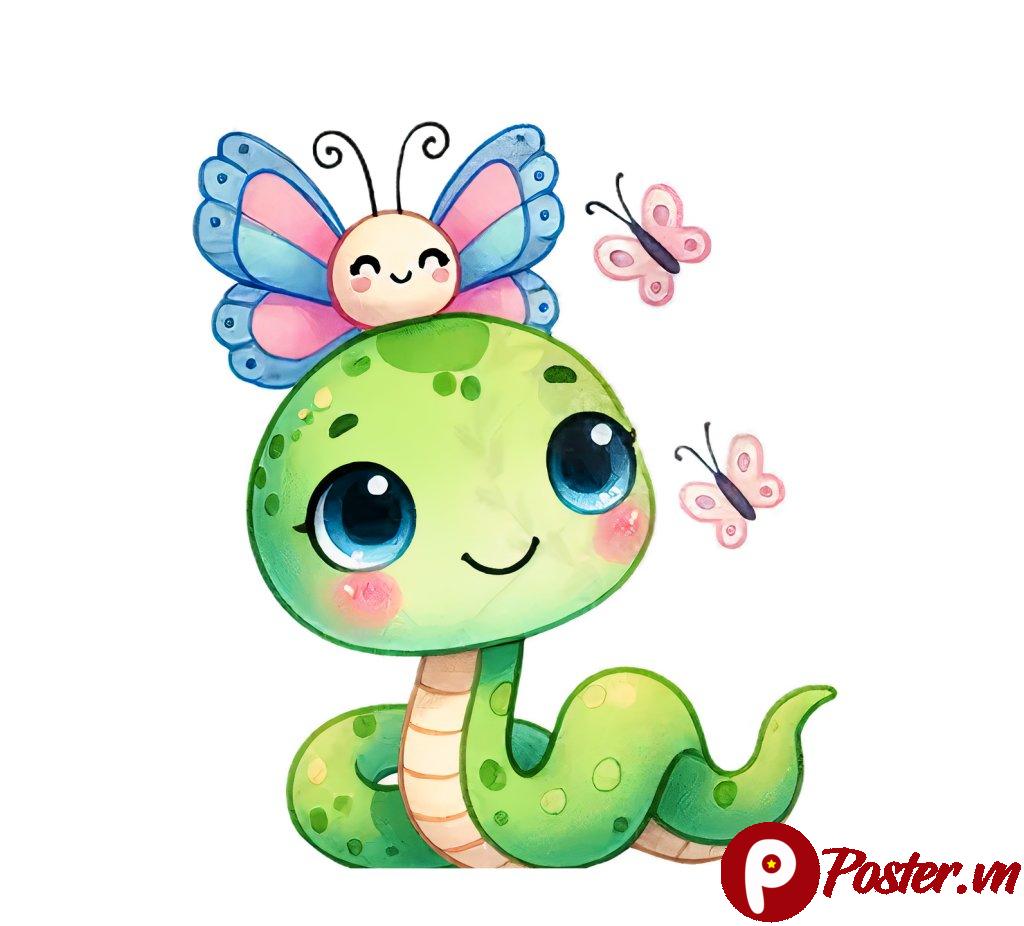 Vector rắn hoạt hình dễ thương