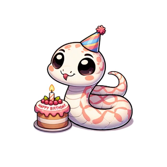 Vector rắn hoạt hình sinh nhật