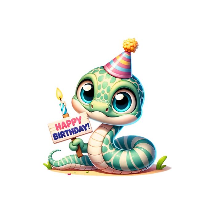 Vector rắn sinh nhật dễ thương