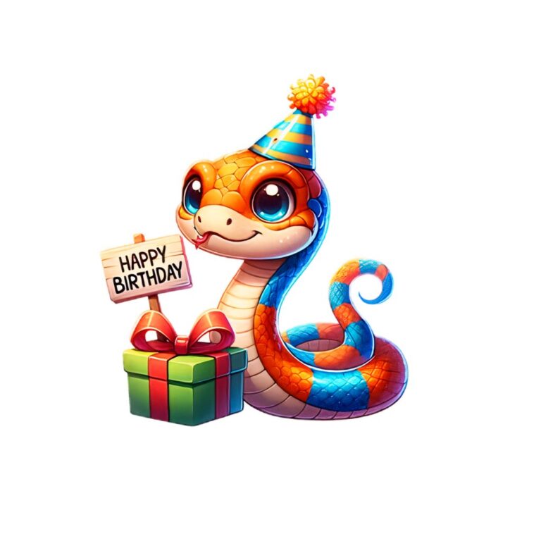 Vector rắn sinh nhật dễ thương