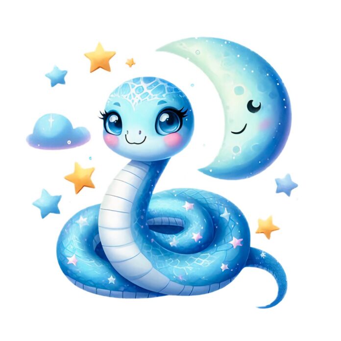 Vector rắn xanh dễ thương