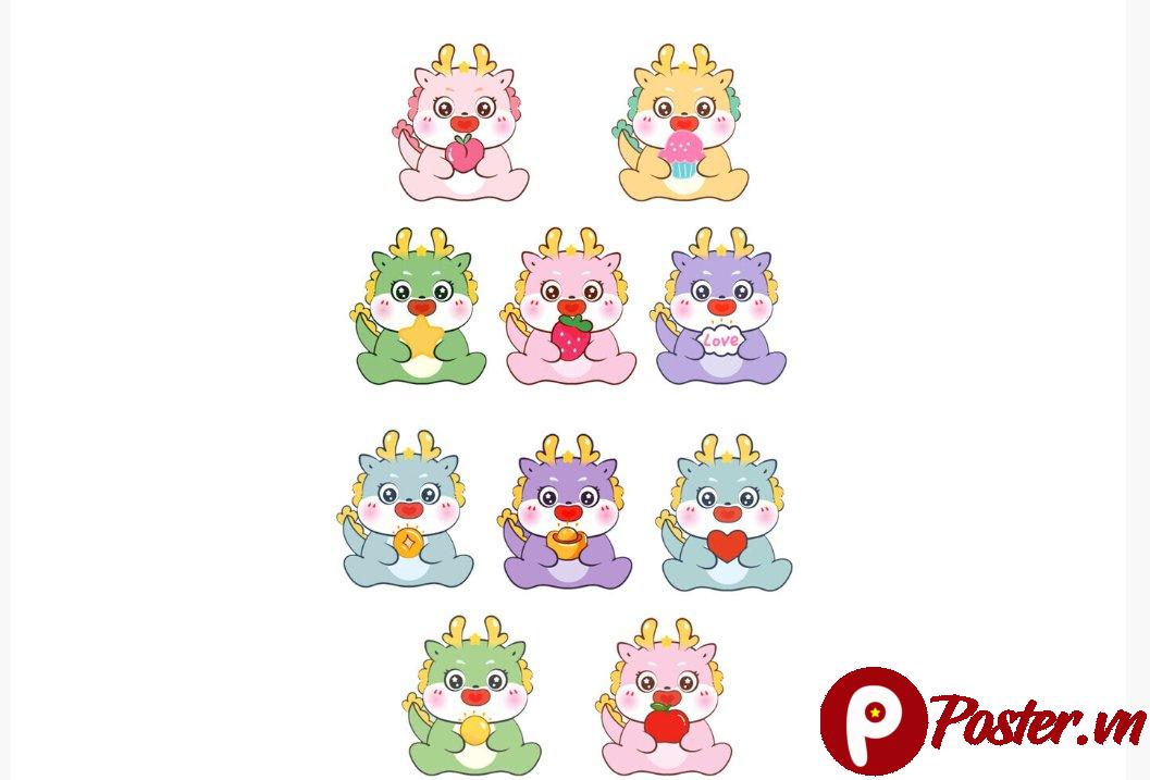 Vector rồng con dễ thương