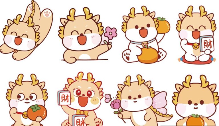 Vector rồng con Tết 2025 may mắn