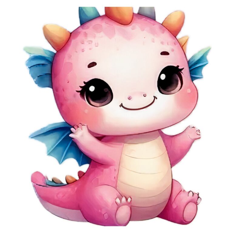 Vector rồng hồng dễ thương