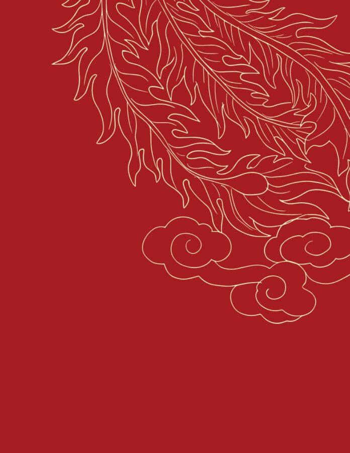 Vector rồng phượng đỏ EPS