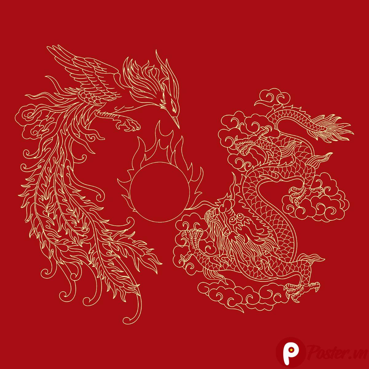 Vector Rồng Phượng cổ điển