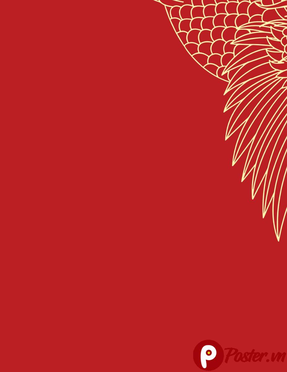 Vector rồng phượng đỏ vàng