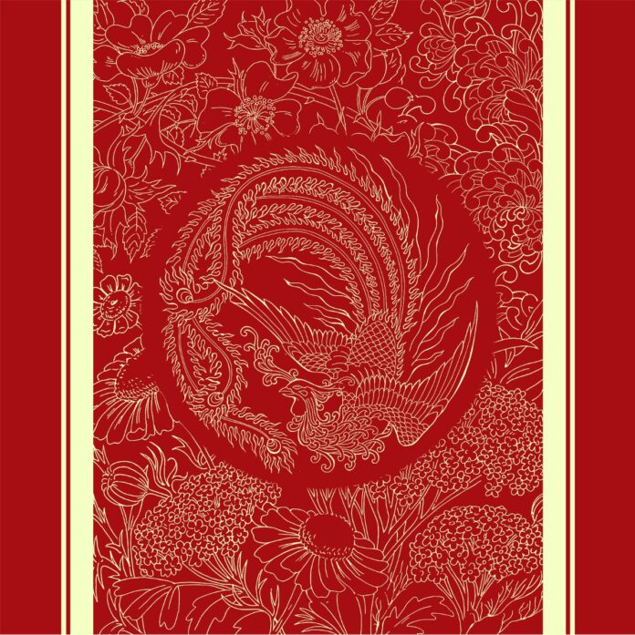 Vector Rồng Phượng Trang Trí Đỏ