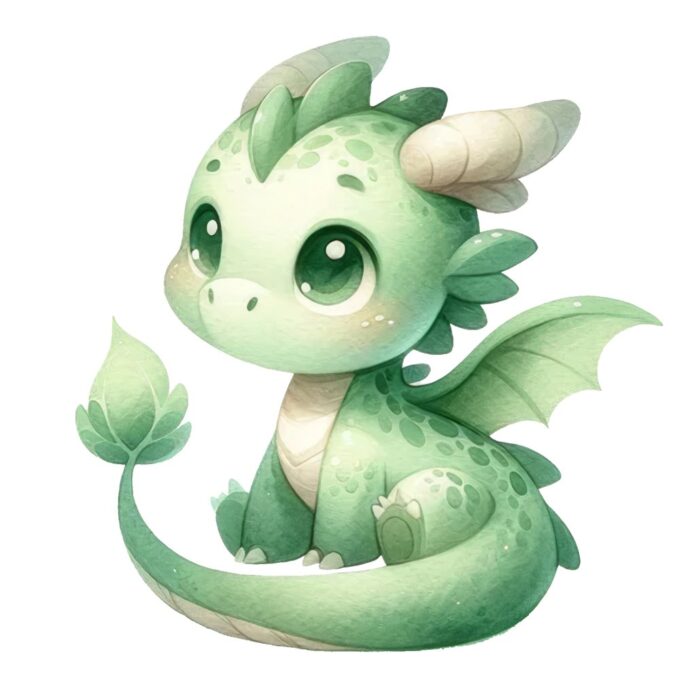 Vector rồng xanh cute