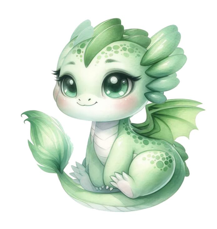 Vector Rồng Xanh Cute