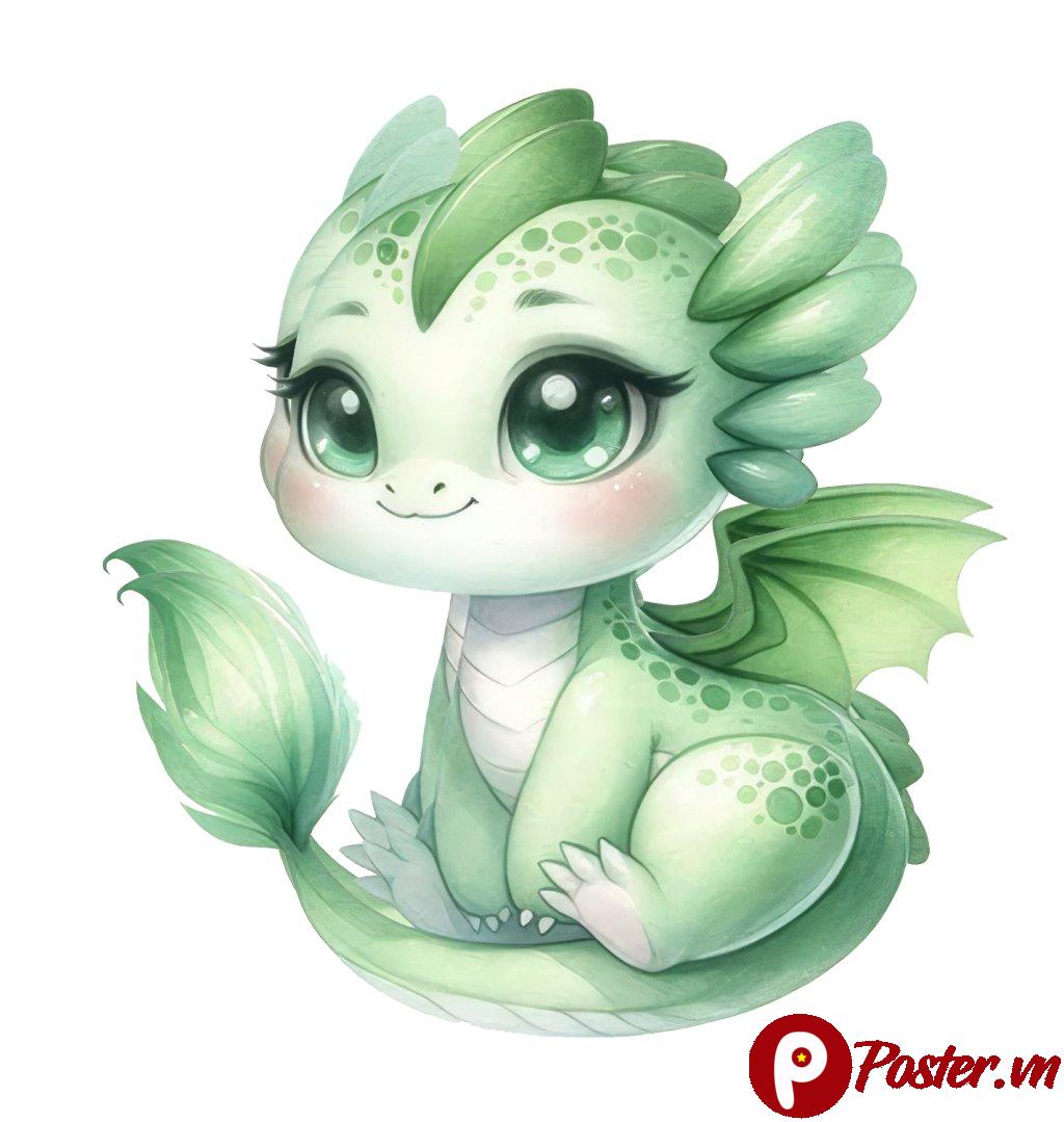 Vector Rồng Xanh Cute