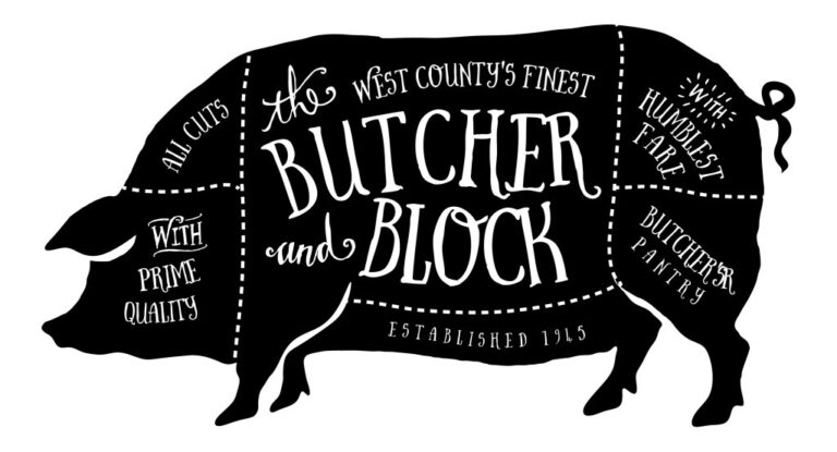 Vector thịt heo Butcher Block