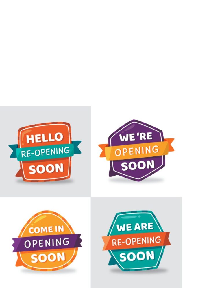 Vector thông báo mở cửa lại