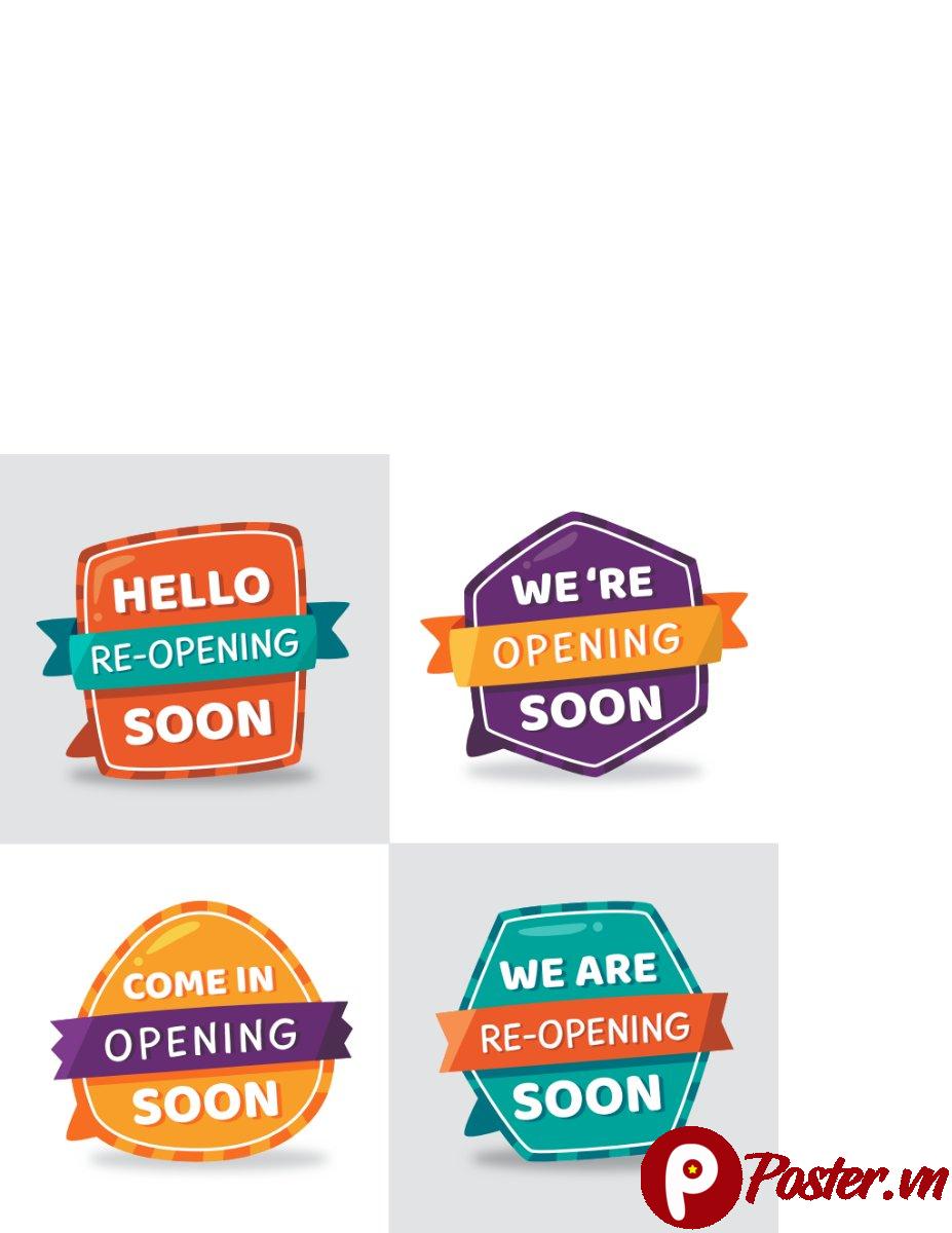 Vector thông báo mở cửa lại