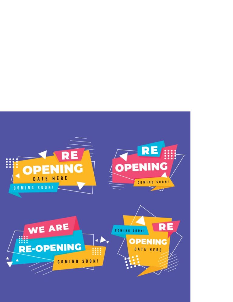 Vector thông báo tái khai trương