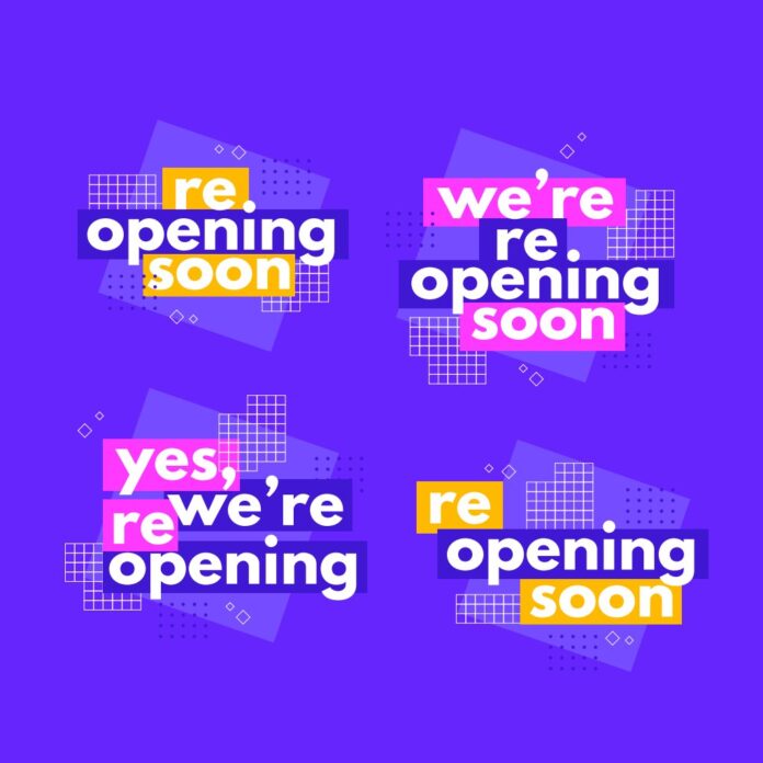 Vector thông báo tái mở cửa