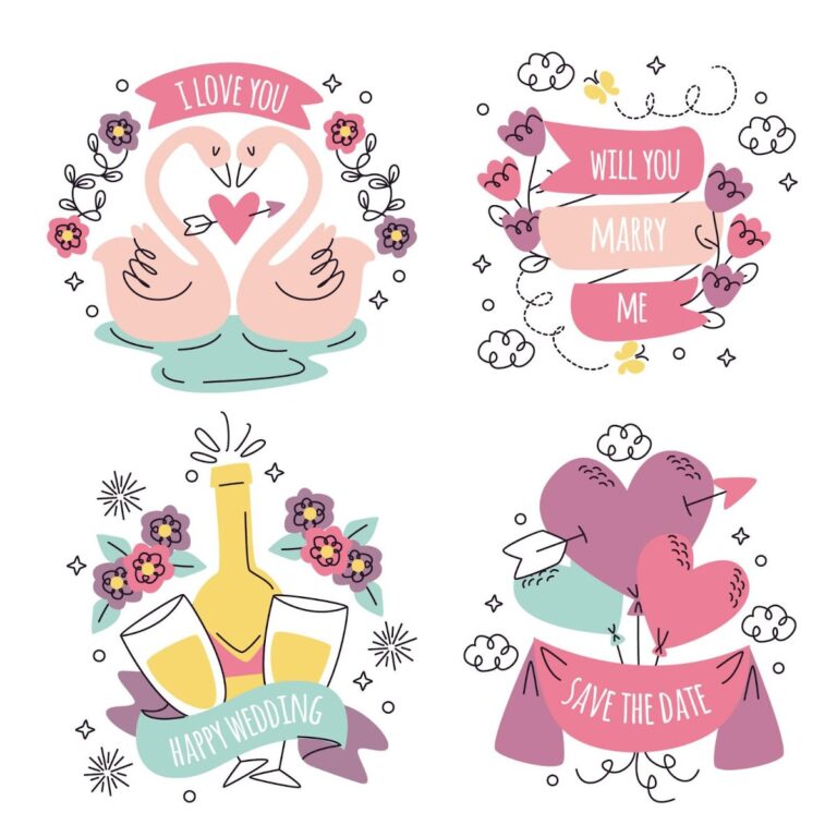 Vector tình yêu và đám cưới