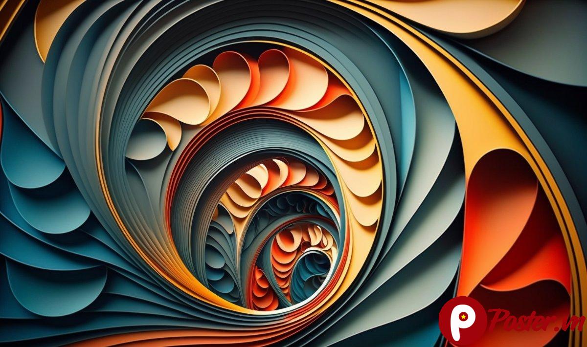 Vector trừu tượng 3D đa sắc