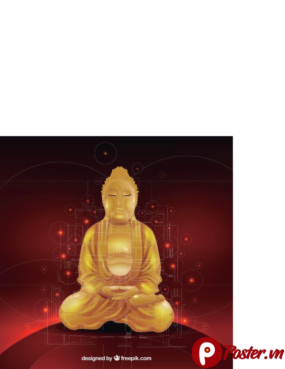 Vector tượng Phật vàng đỏ