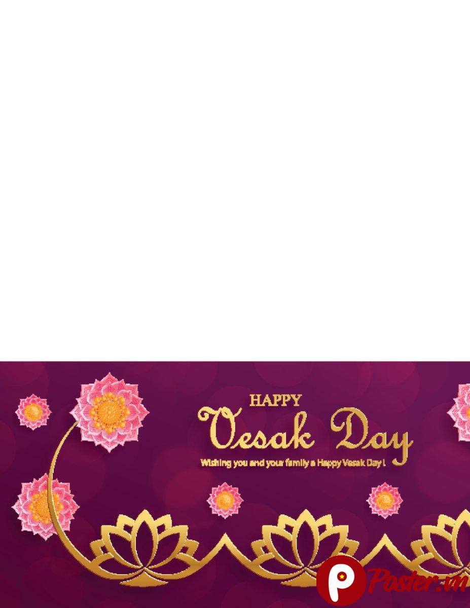 Vector Vesak Day hoa sen vàng