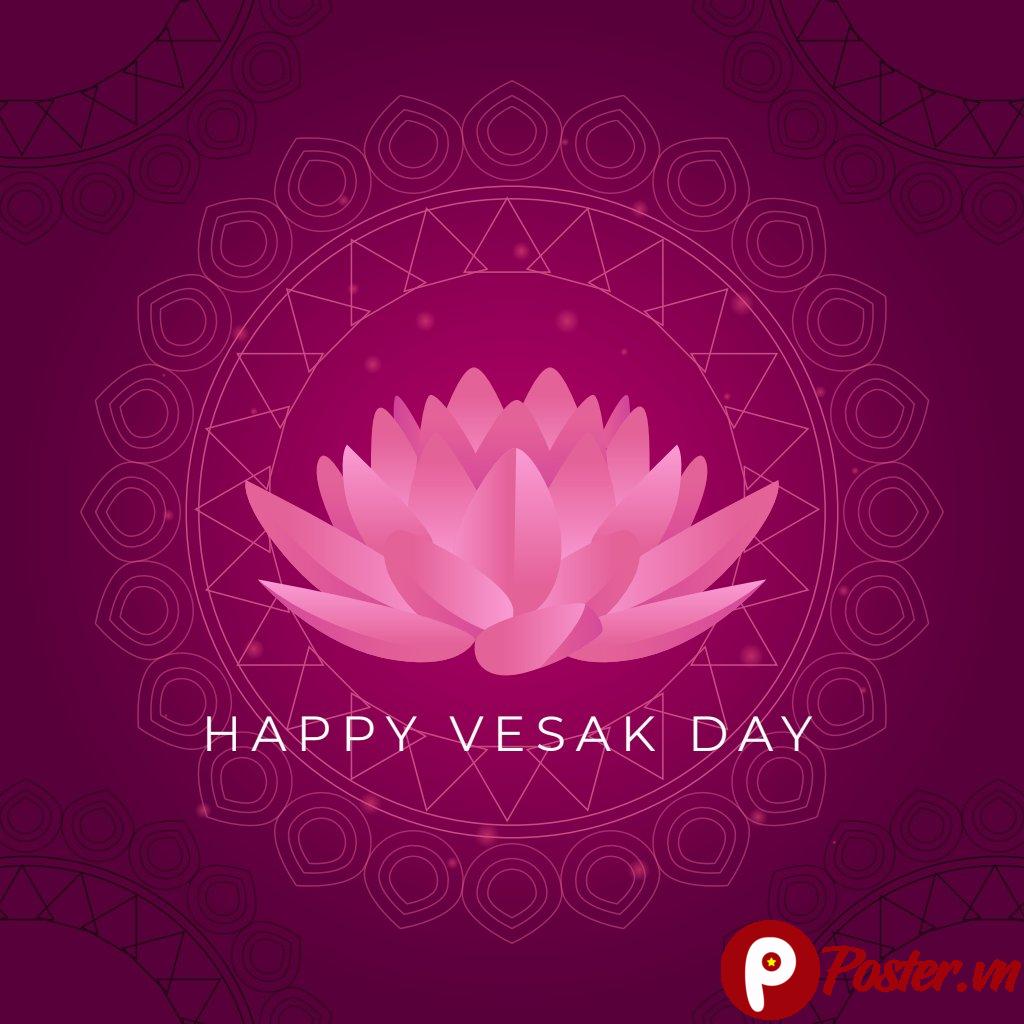 Vector Vesak Day Hoa Sen hồng