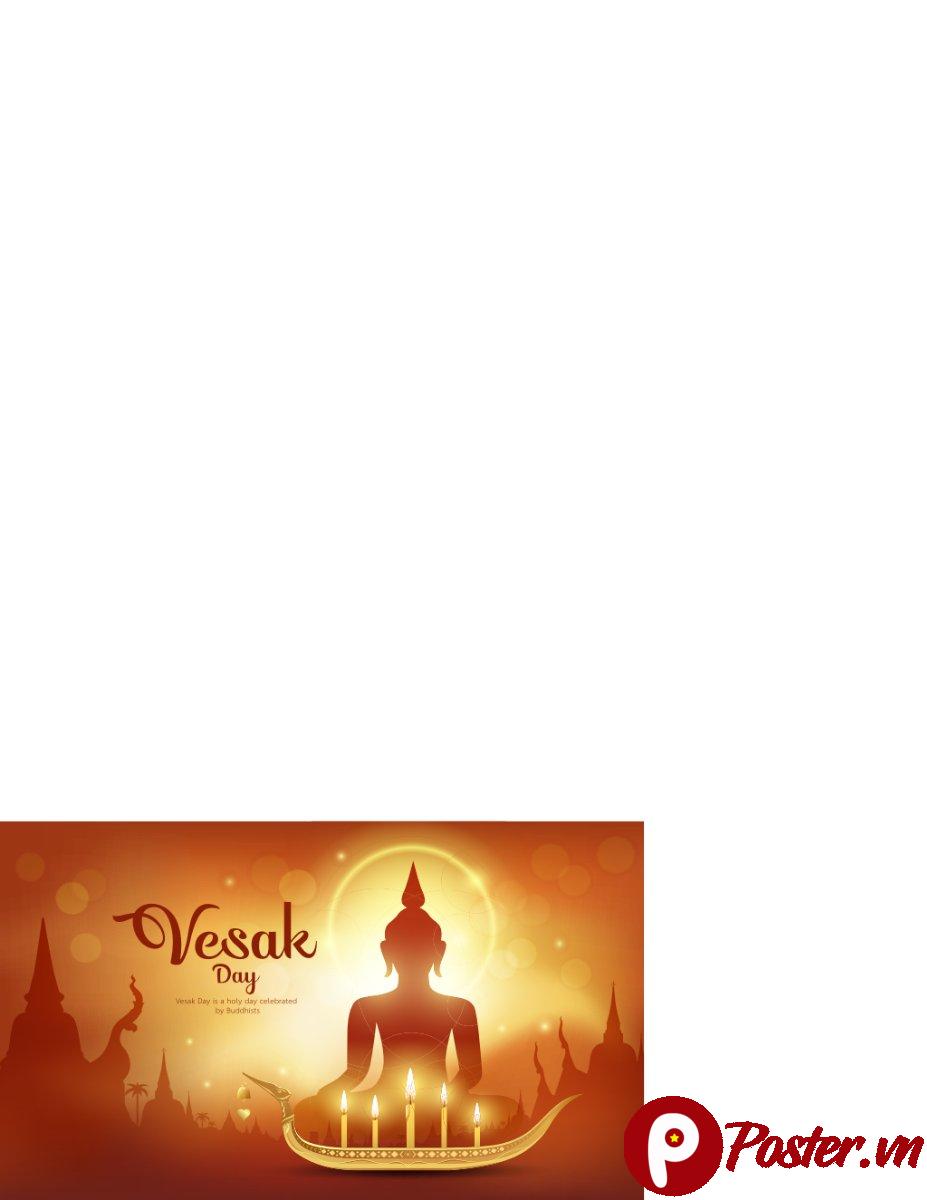 Vesak Day Vector Nền Cam