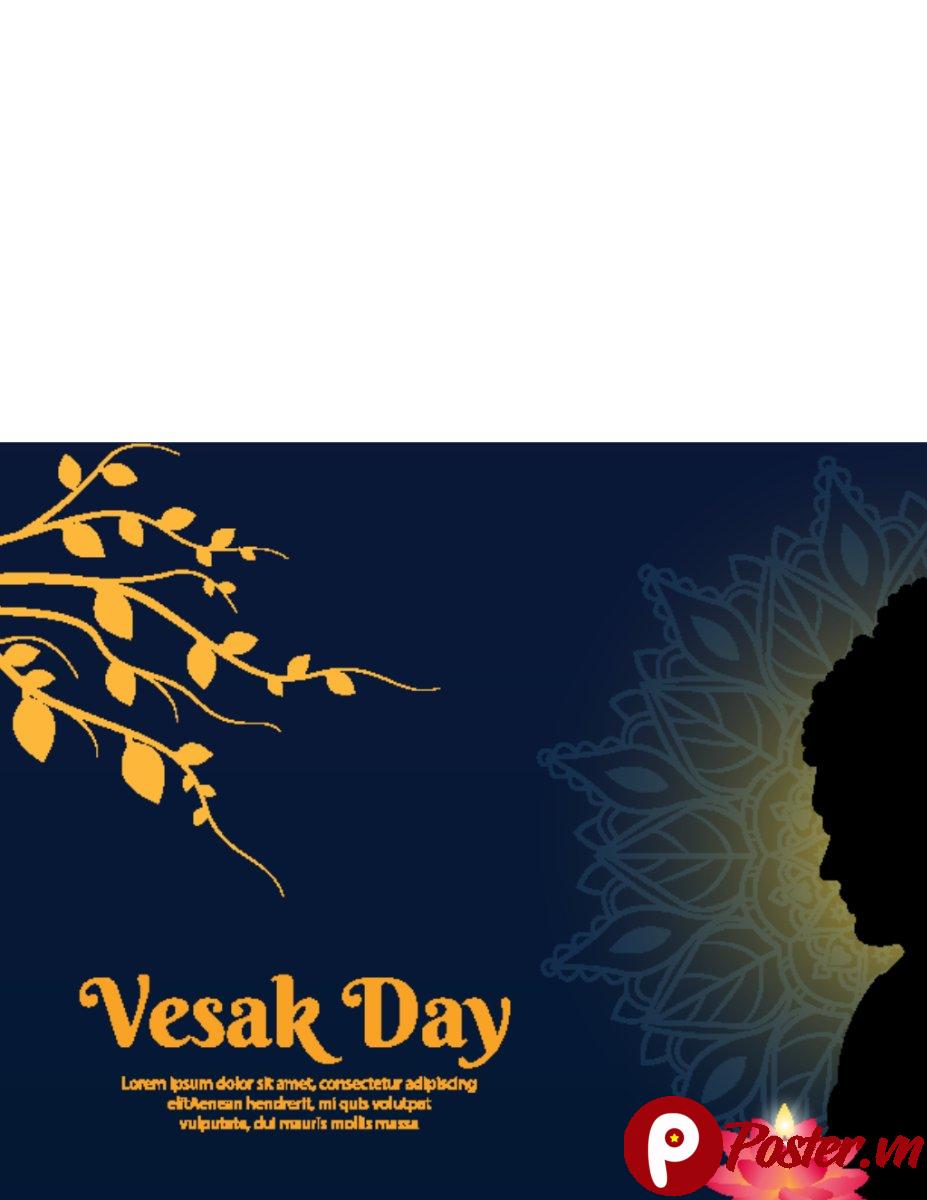 Vector Vesak Day nền xanh