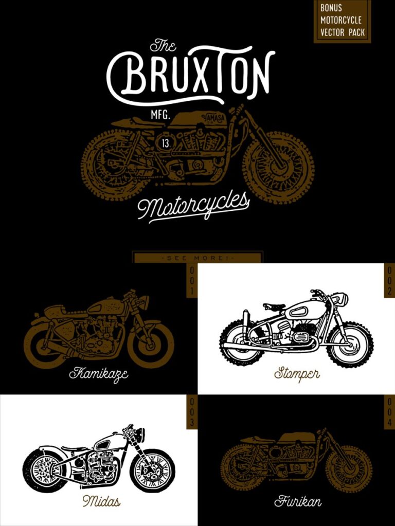 Vector xe mô tô cổ điển