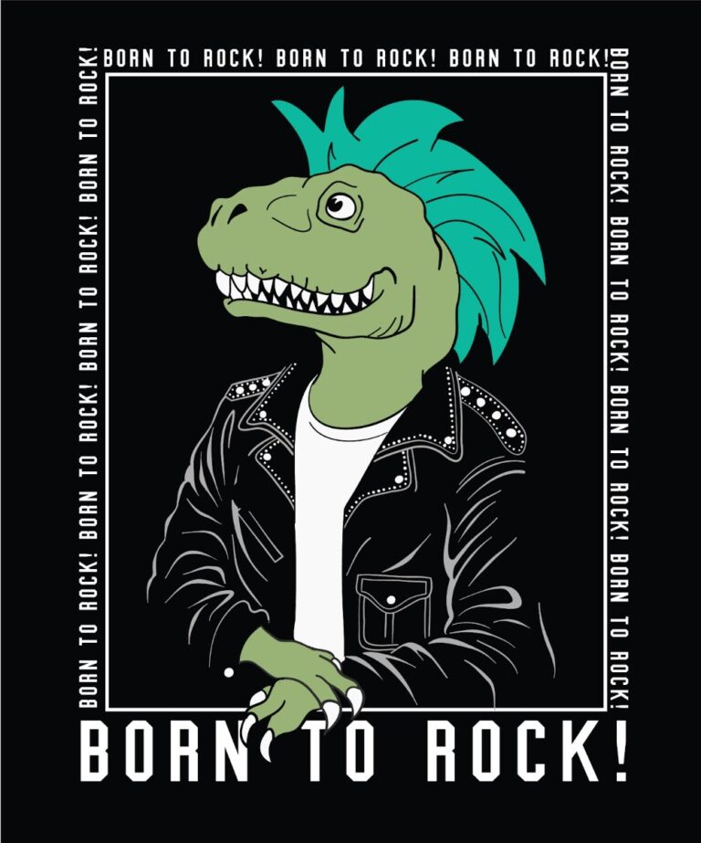 Áo thun Born To Rock Khủng Long