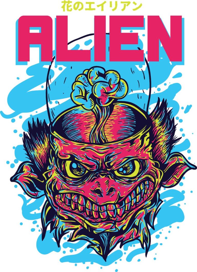 Áo thun đồ họa Alien kinh dị