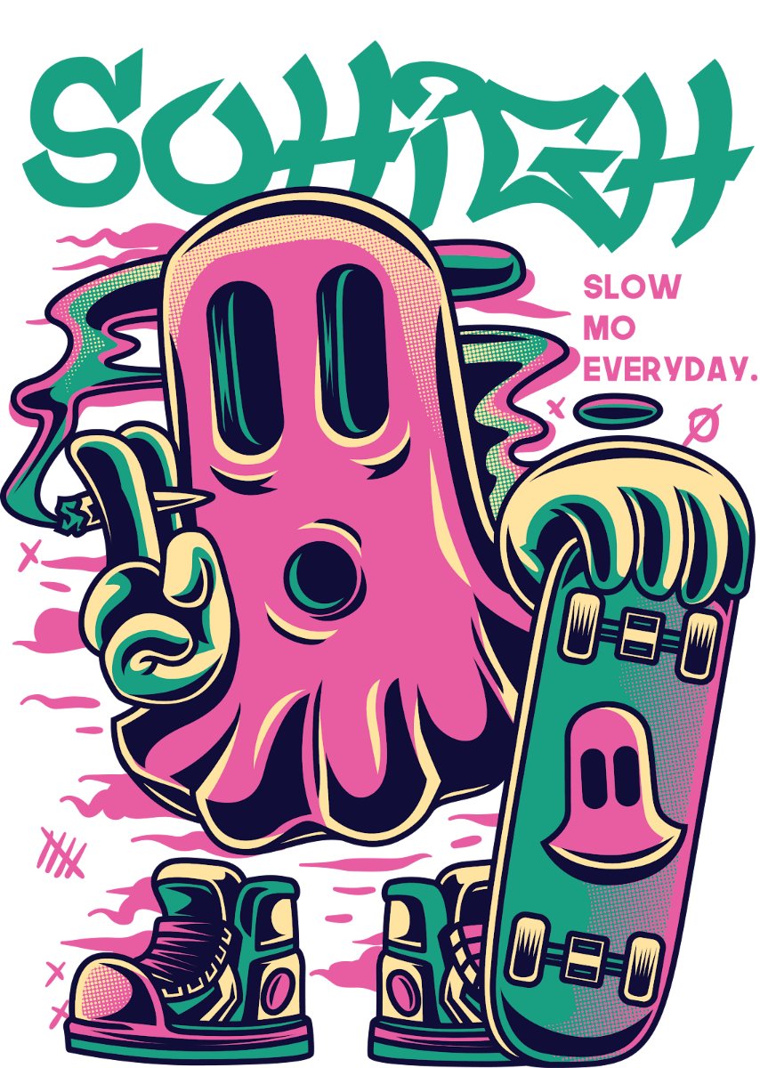 Áo thun đồ họa Ghost Skater