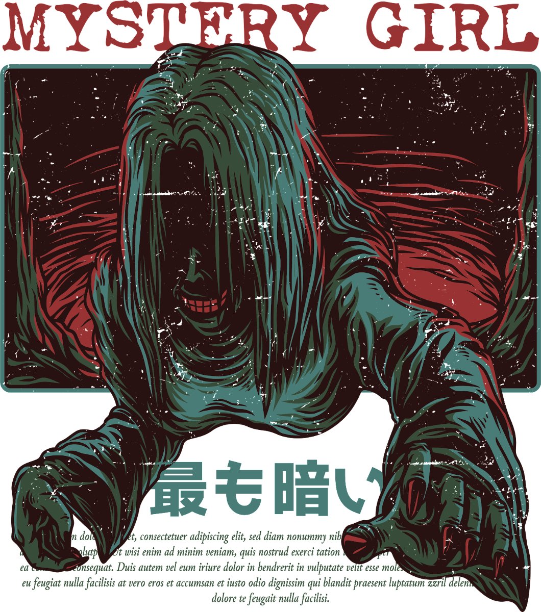 Áo thun đồ họa kinh dị Mystery Girl