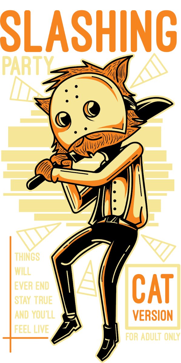 Áo thun đồ họa mèo kinh dị vector