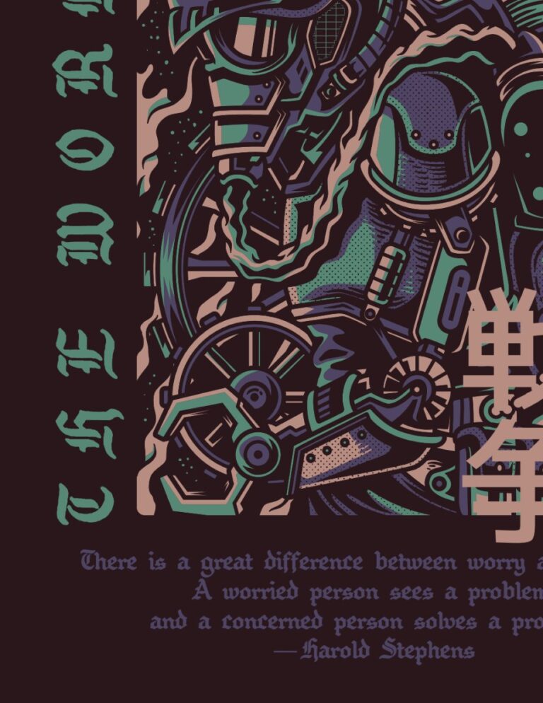 Áo thun đồ họa robot chiến tranh