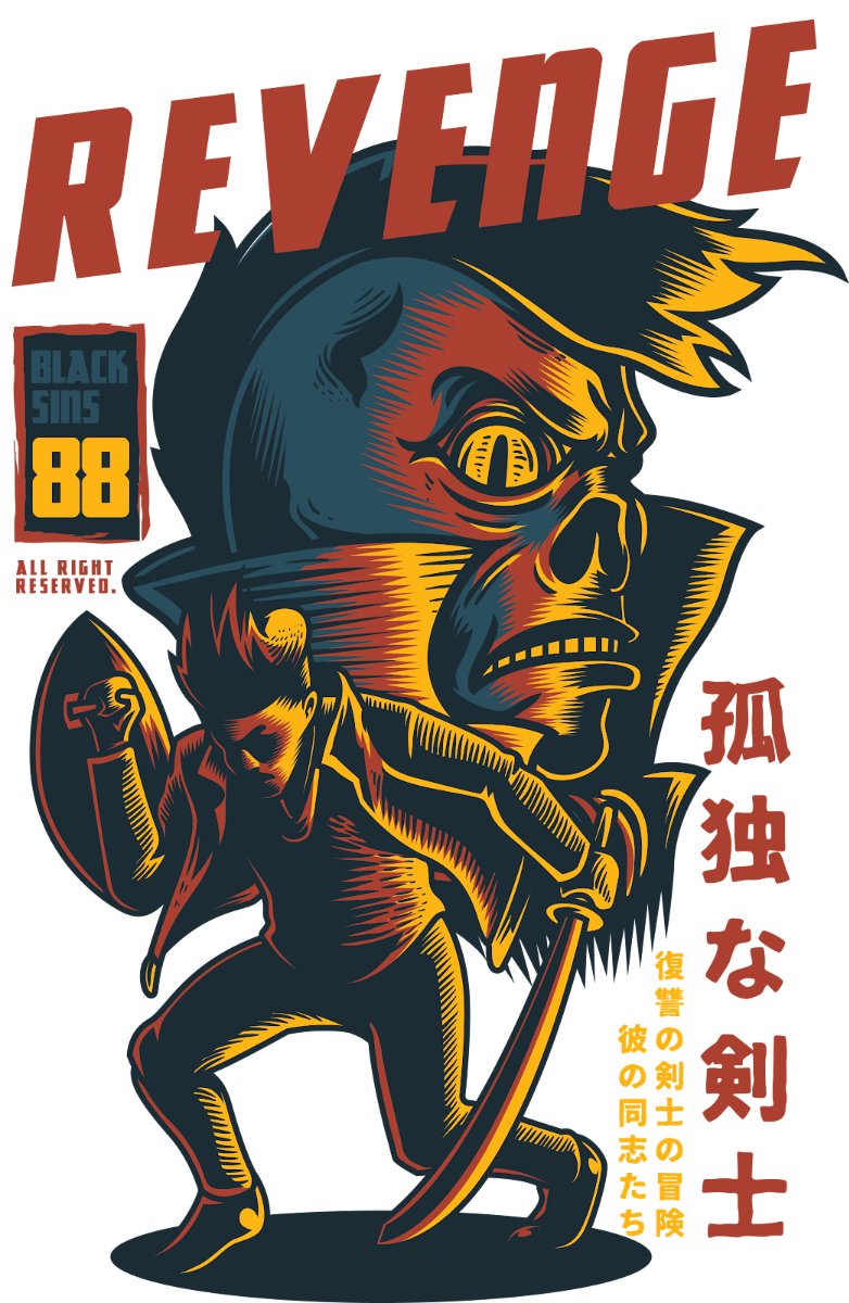 Áo thun đồ họa samurai Revenge